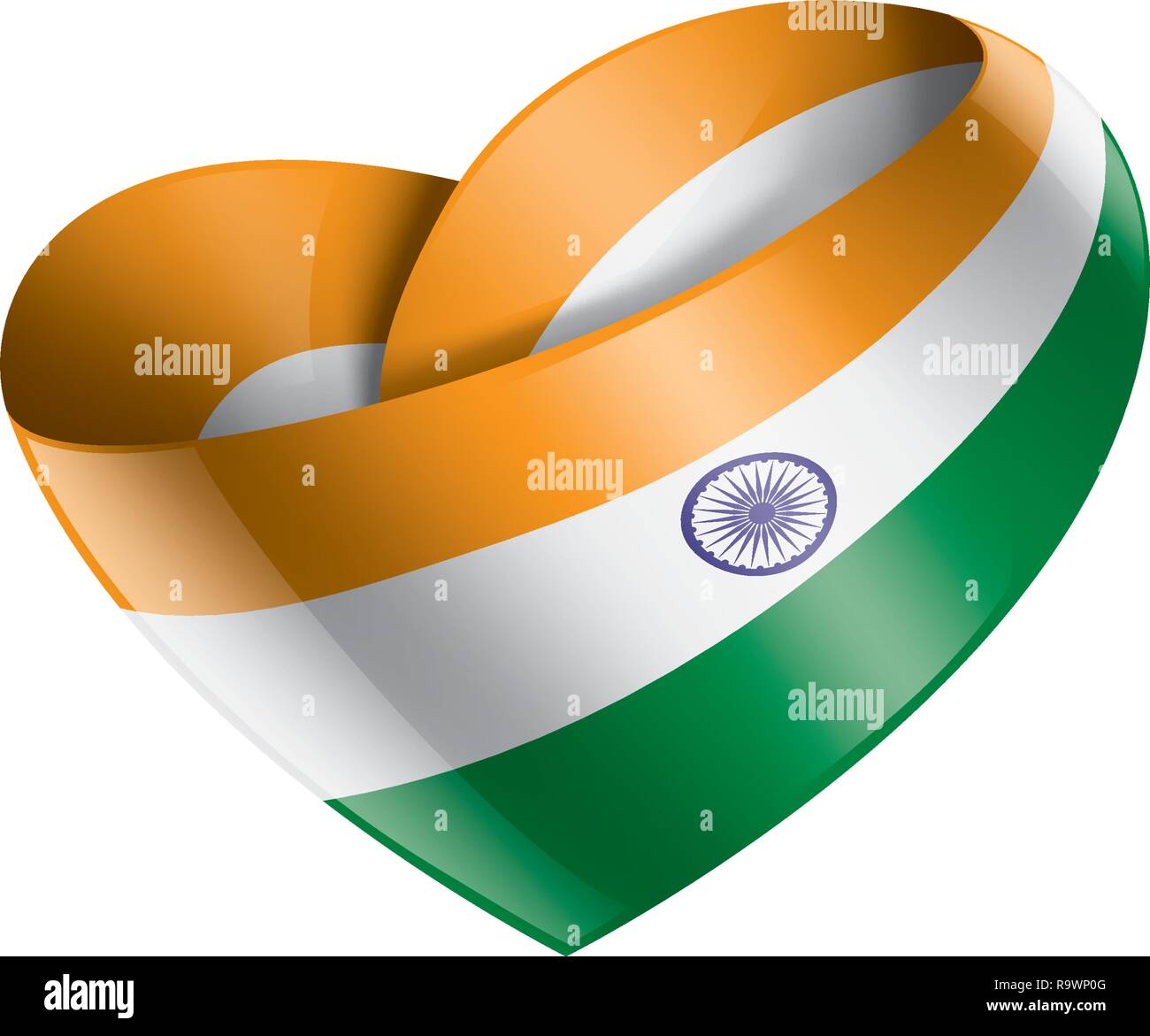 Bandiera dell'India, illustrazione vettoriale su sfondo bianco Illustrazione Vettoriale