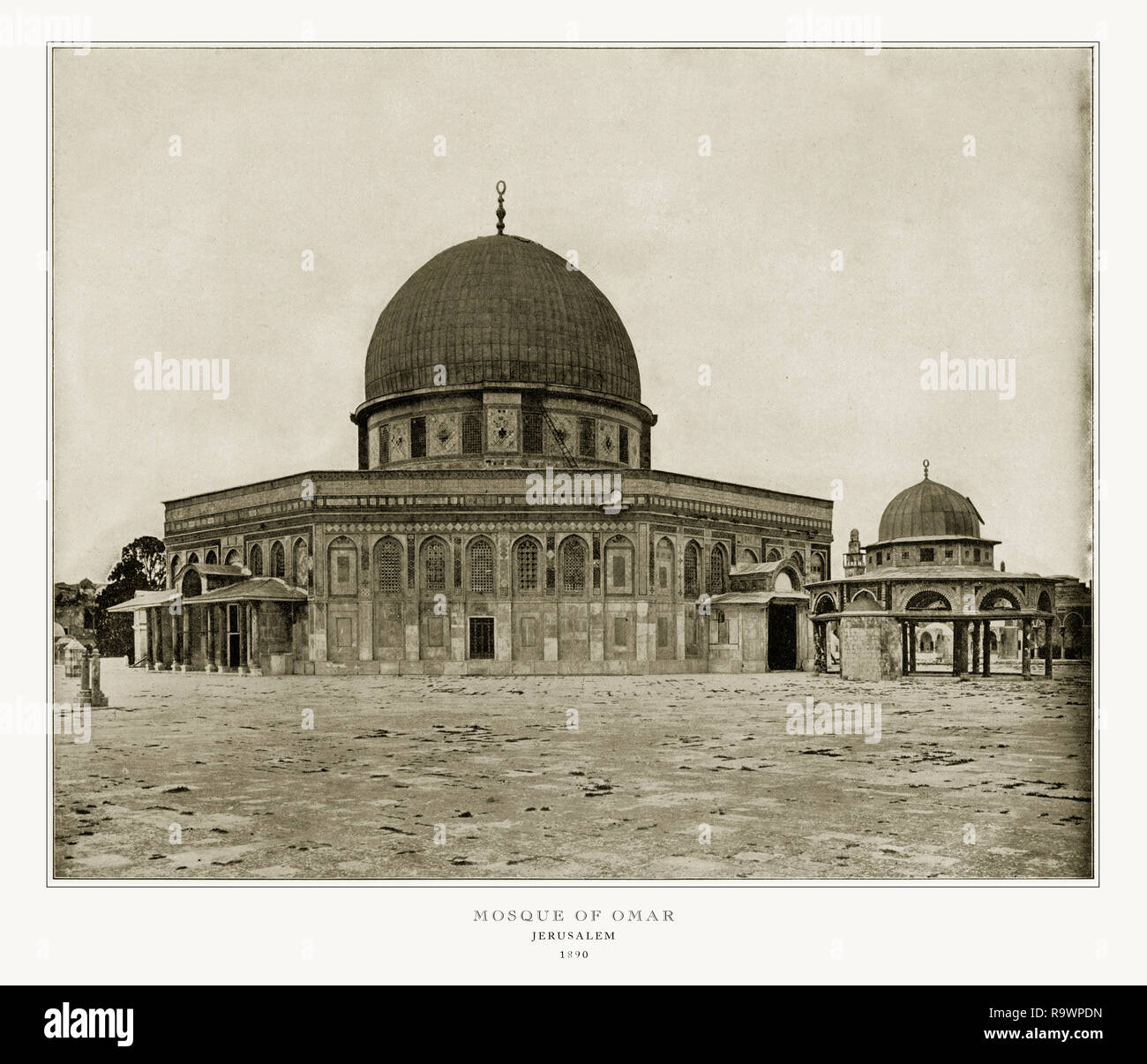 La moschea di Omar, Gerusalemme, antica Palestina fotografia, 1893 Foto Stock