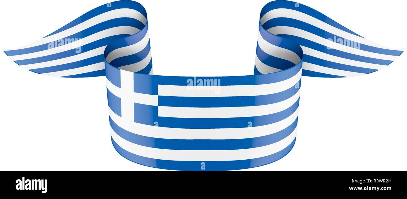 Bandiera della Grecia, illustrazione vettoriale su uno sfondo bianco. Illustrazione Vettoriale