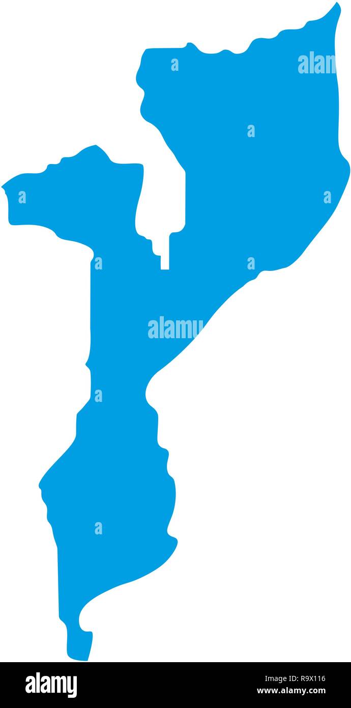 Mappa di Mozambico. Silhouette di Mozambico mappa illustrazione vettoriale Illustrazione Vettoriale