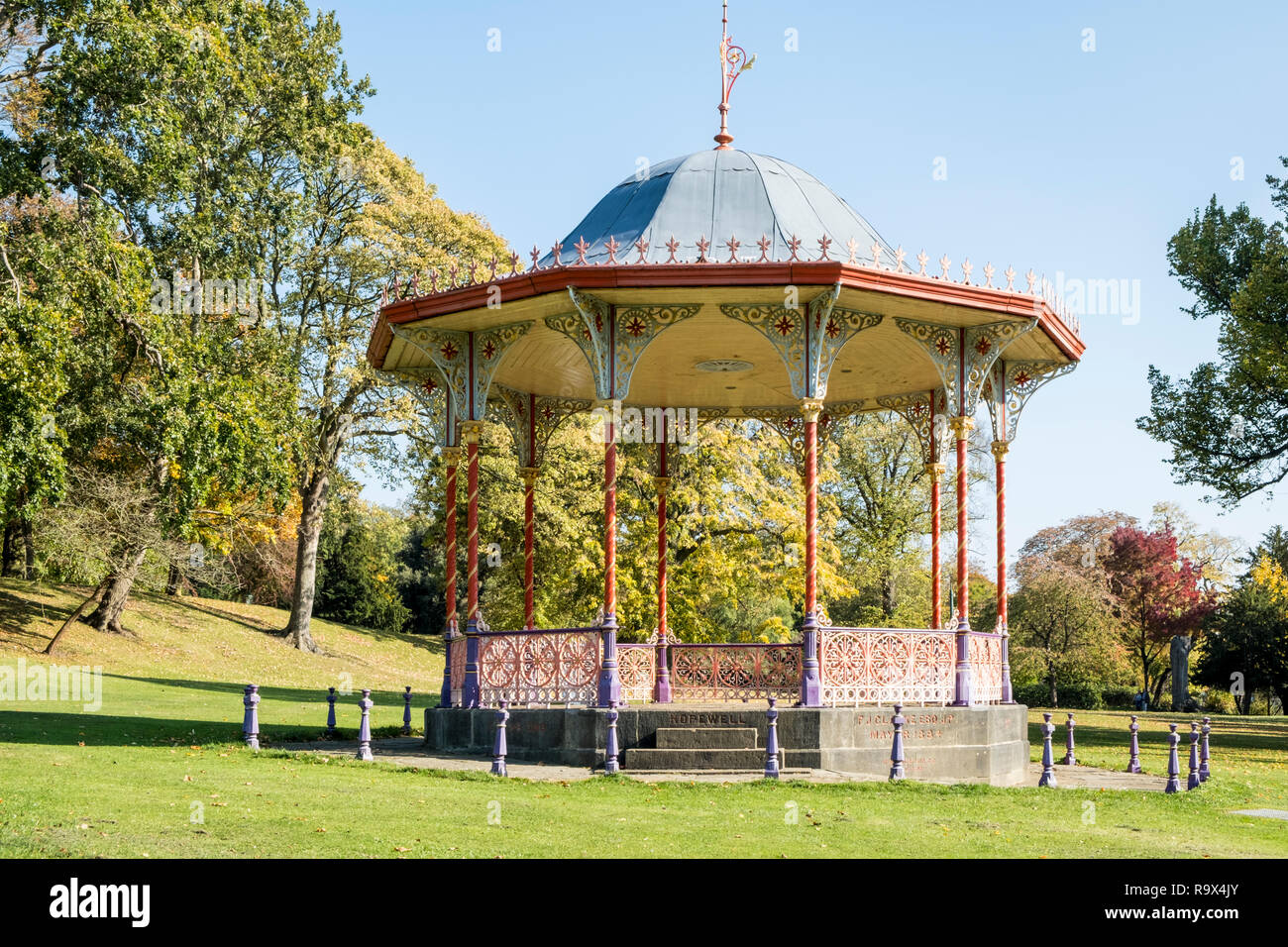 Il palco per spettacoli all'Arboretum in Lincoln, England, Regno Unito Foto Stock