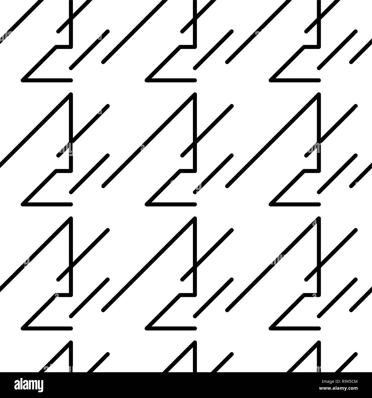 Vettore di disegno geometrico in bianco e nero stile su uno sfondo bianco. Illustrazione Vettoriale