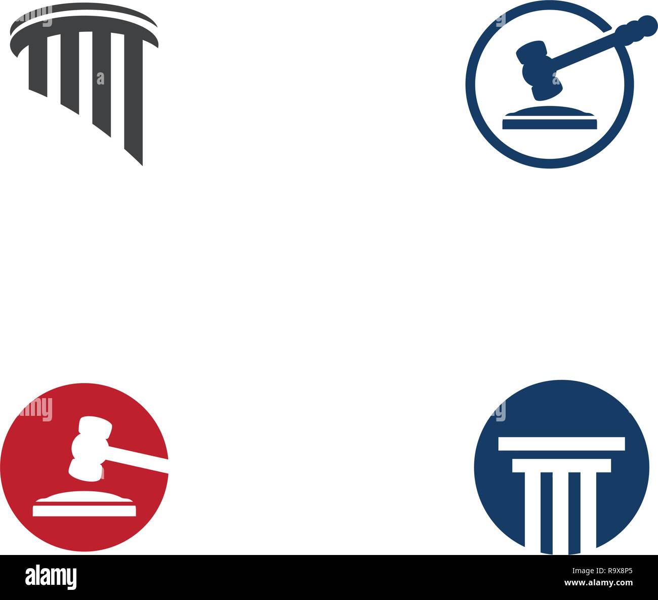 Giustizia legge modello Logo vettore design illsutration Illustrazione Vettoriale