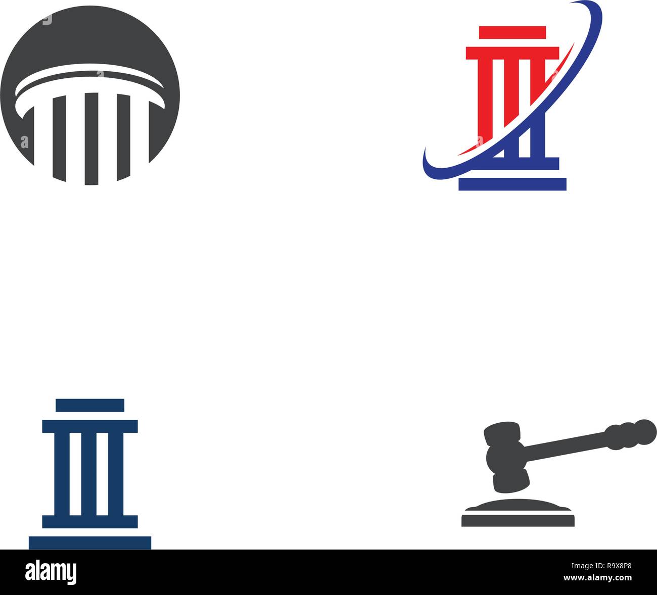 Giustizia legge modello Logo vettore design illsutration Illustrazione Vettoriale