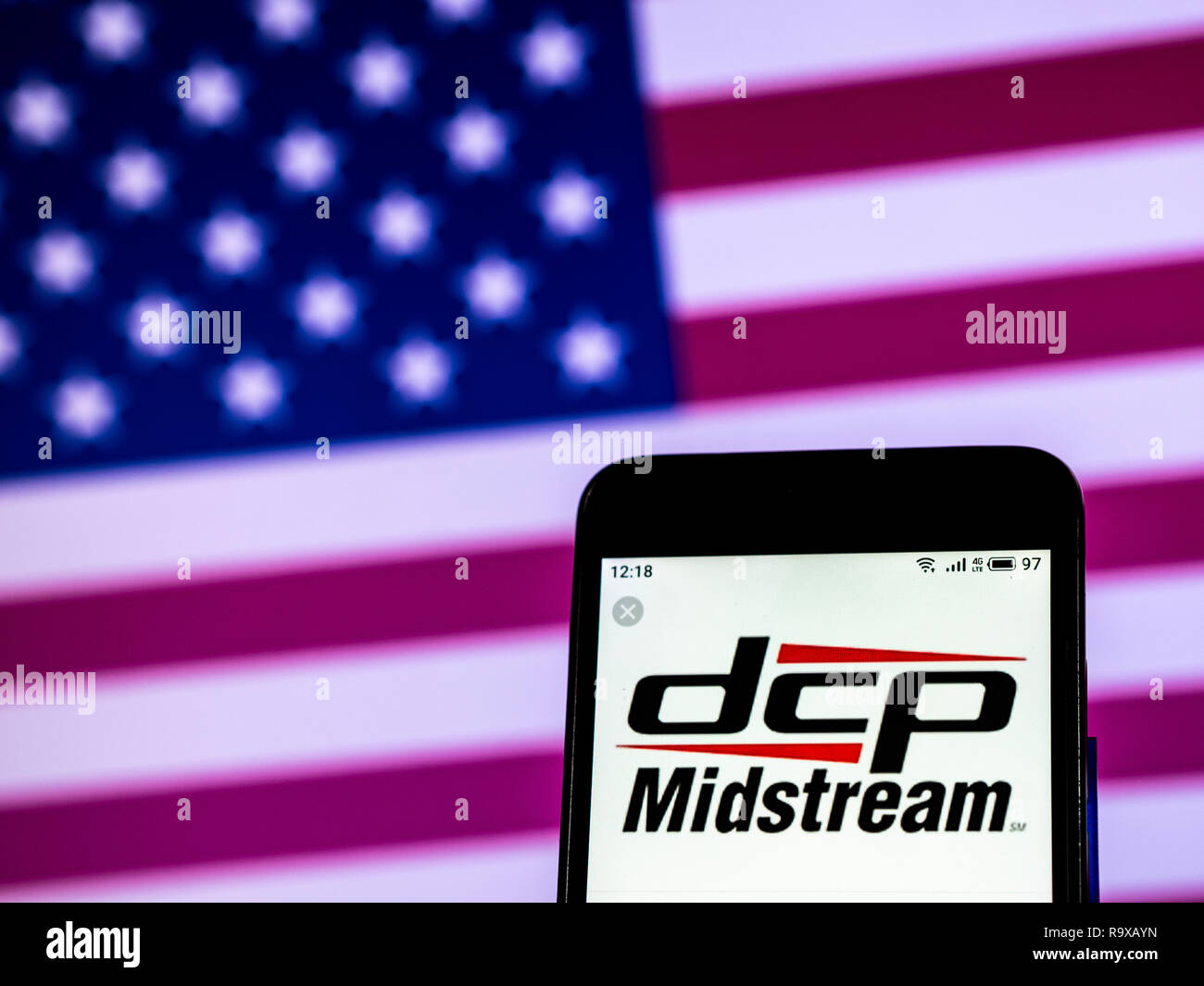 DCP Midstream Partners logo azienda vede visualizzato sul telefono intelligente Foto Stock