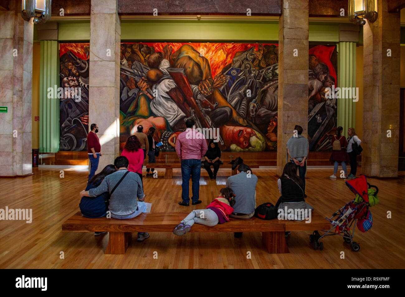 Il 'Katharsis' murale di Orozco nel Palacio de Bella Artes di Città del Messico, Messico Foto Stock