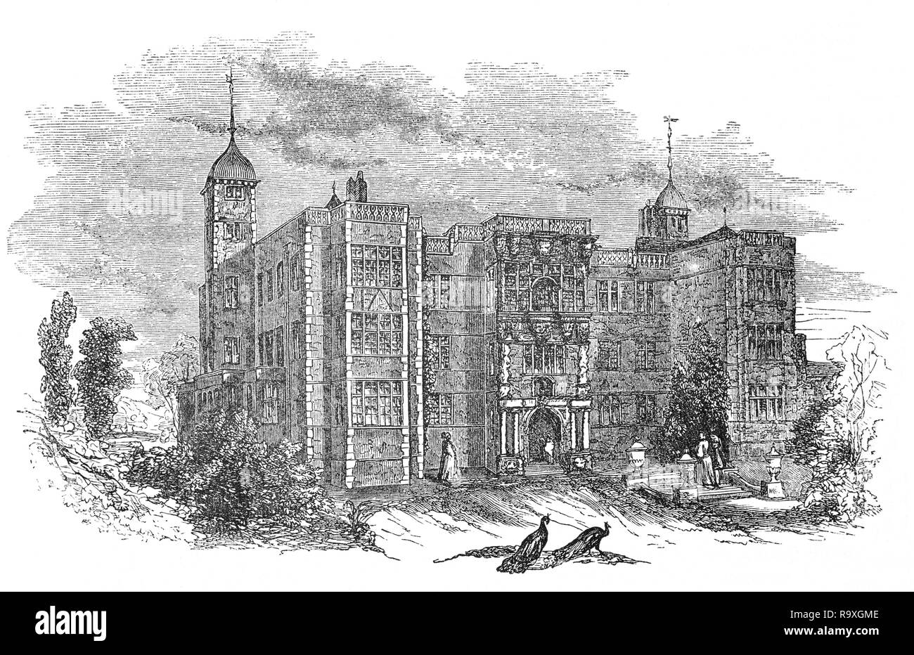 Un esempio di sviluppo di stili architettonici, Charlton House, costruita nel 1607-12, è un edificio Giacobino in Charlton, oggi parte del sud-est di Londra, ma fino al 1889 nella contea del Kent. Esso è stato costruito dalla corona a casa sir Adam Newton, Decano di Durham e tutor per il principe Henry, figlio di Giacomo I e fratello del futuro Charles I. Il progettista della casa è presunto essere John Thorpe, uno dei primi inglese professionale di architetti, che aveva servito come addetto di opere per il palazzo reale a vicino a Greenwich. Thorpe aveva lasciato l'Ufficio delle opere nel 1601 per la pratica privata. Foto Stock