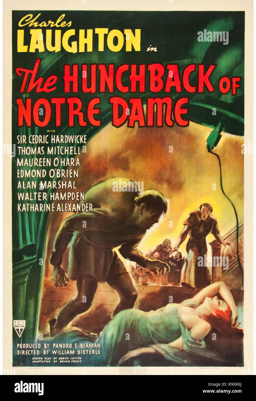 Il Gobbo di Notre Dame (RKO, 1939) Poster Charles Laughton Riferimento File # 33635 970THA Foto Stock