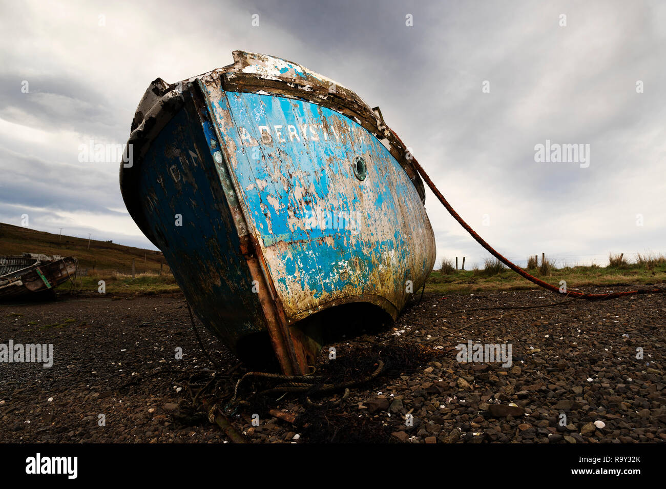 Fotografia di © Jamie Callister. Relitti in barca sul Loch Harport, Isola di Skye, a nord-ovest della Scozia, 27 Novembre, 2018. [None Exclusive] [Pict totale Foto Stock