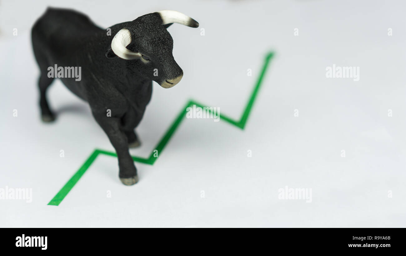 Bull mercato opportunità di investimento. investitore dovrebbe agli scambi più di una situazione normale per rendere più capitale del guadagno o profitto. Foto Stock