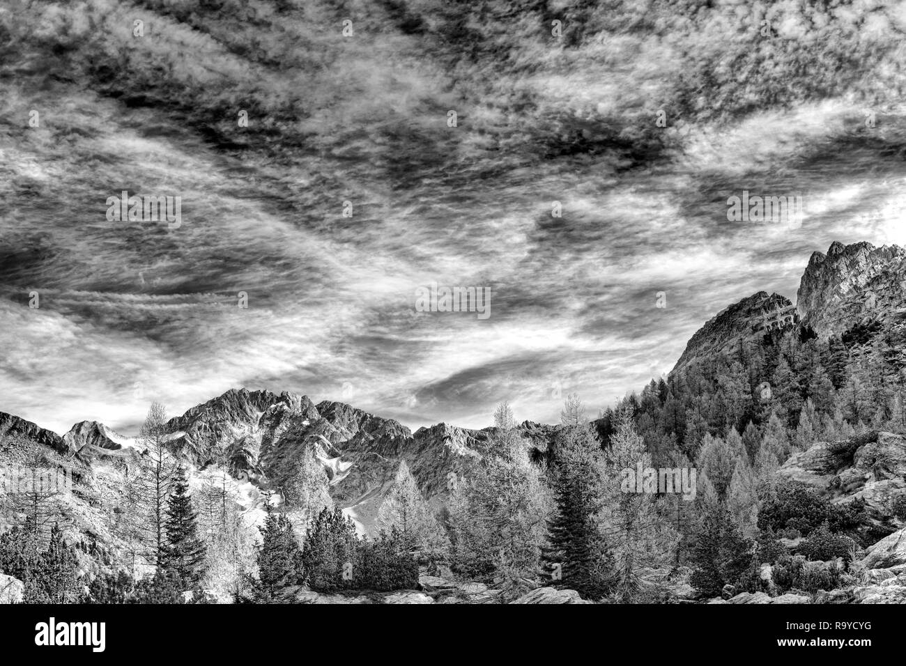 Paesaggio delle Alpi, Italia Foto Stock