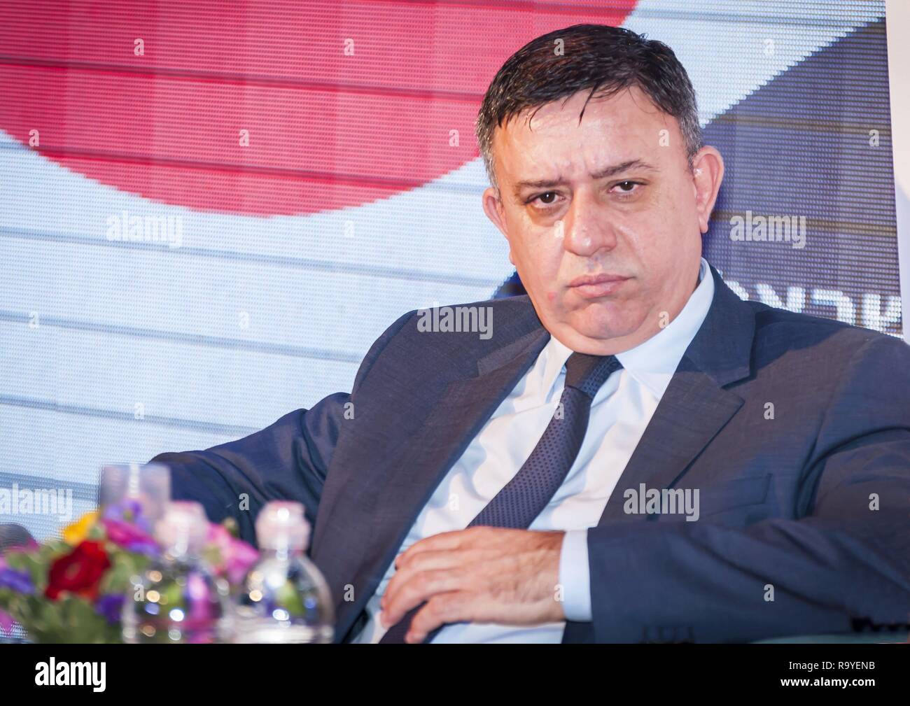 EILAT, Israele. Dicembre 21, 2017. Gabai avi (Gabbay, Gabay), un uomo politico israeliano, attuale leader dei laburisti israeliani (Avoda) Foto Stock