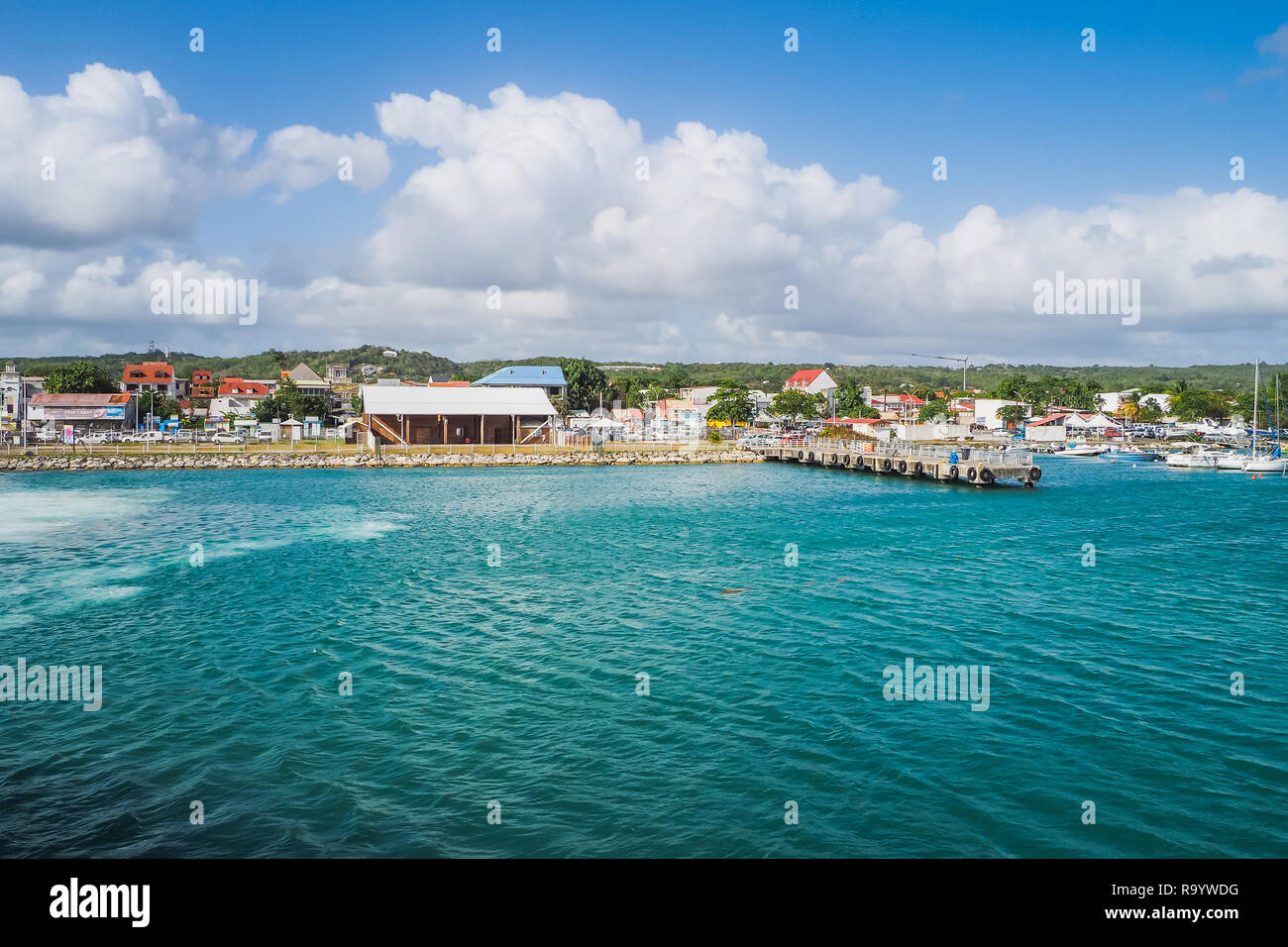 Grand Bourg porta e Pier, Marie Galante isola, Guadalupa Foto Stock