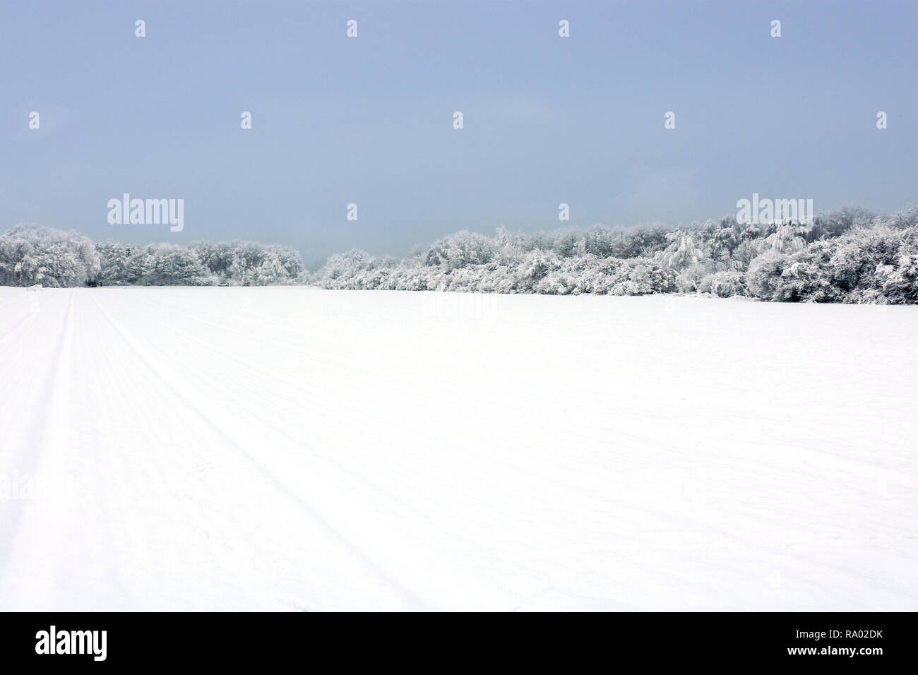 Winter Park nella neve a Frankenthal, Germania Foto Stock