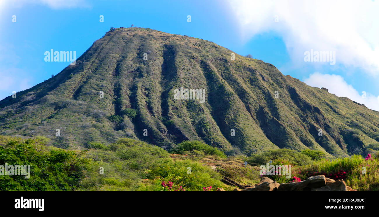 Cratere Koko cresta del cratere vulcanico. Oahu, Hawaii Foto Stock