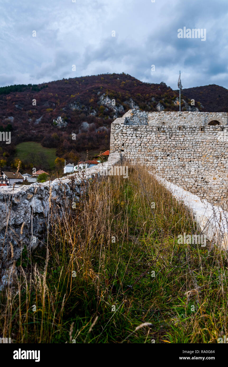 Le mura della fortezza della città di Travnik in Bosnia e Herzgovina Foto Stock