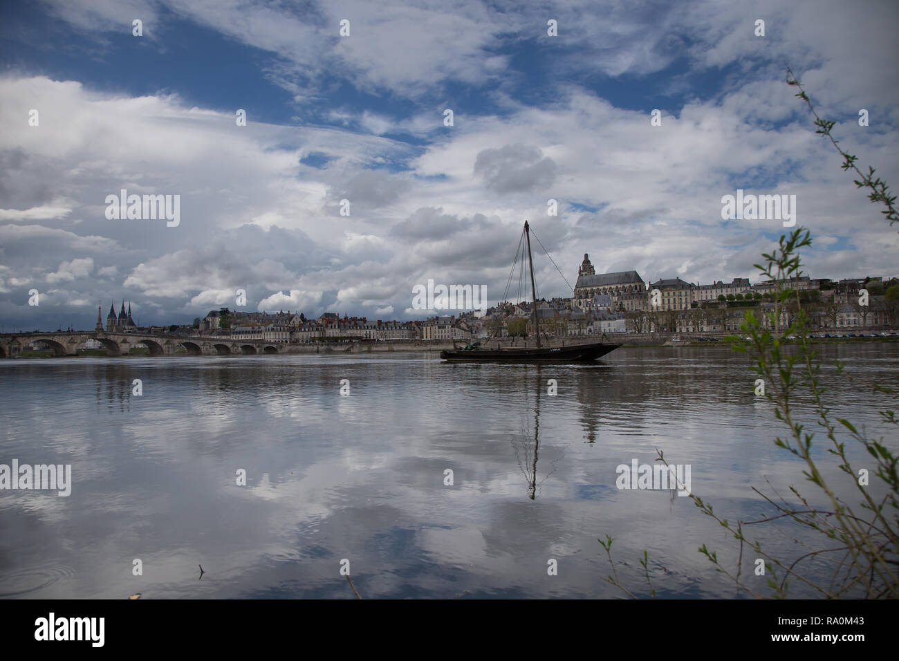 Vedute della Loira towrds Blois Foto Stock