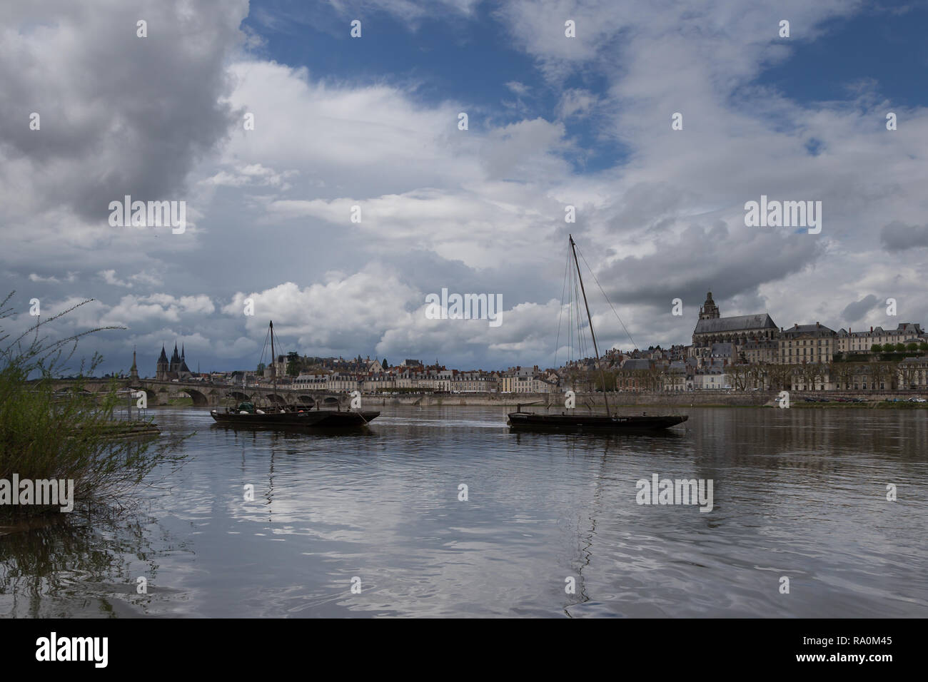 Vedute della Loira towrds Blois Foto Stock