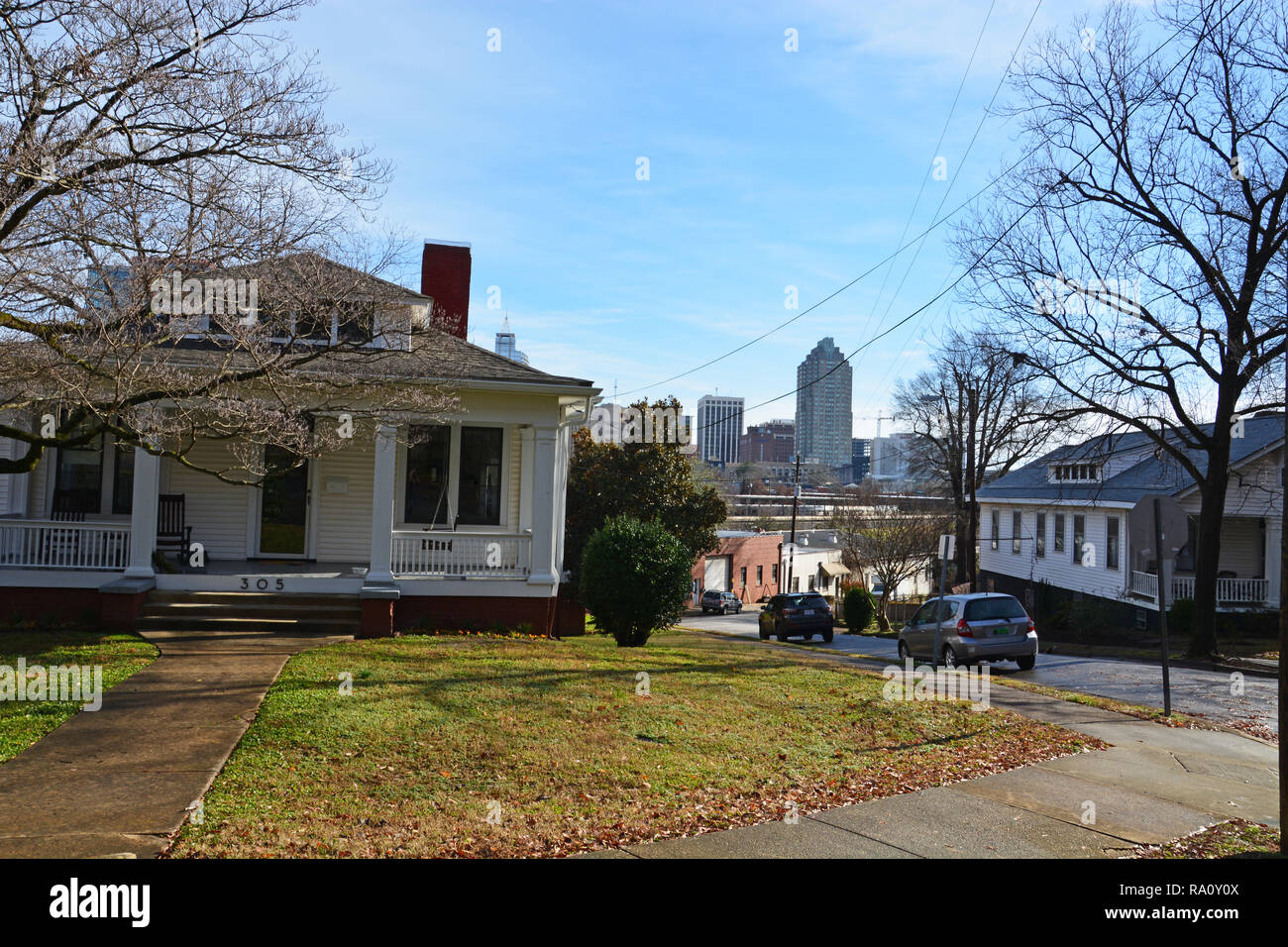 Raleigh North Carolina historic Boylan Heights neighborhood domina il centro città. Foto Stock