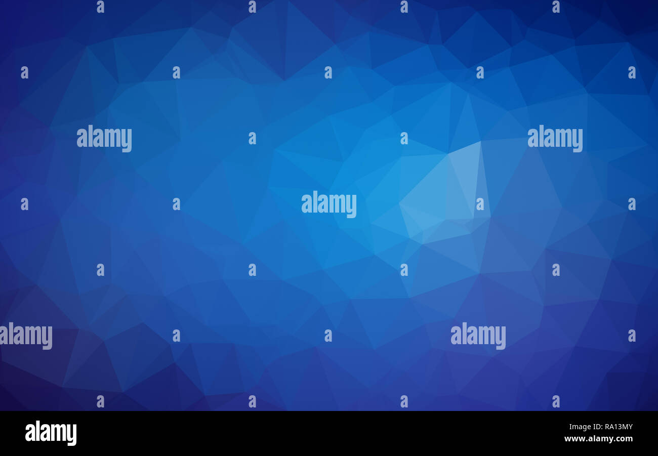 Alta risoluzione poligono blu mosaico sfondo vettoriale. Abstract 3D bassa triangolare poli stile gradiente dello sfondo. Foto Stock