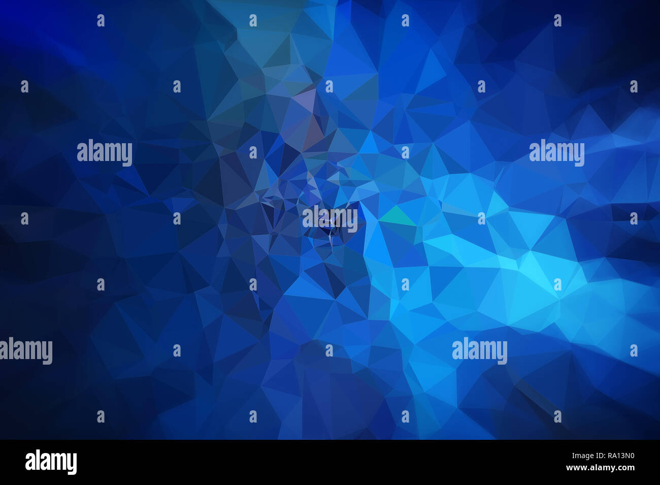 High Res futuristico blu scuro e turchese poligono vettoriale a mosaico sullo sfondo. Abstract 3D bassa triangolare poli stile gradiente dello sfondo. Bordi più scuri. Foto Stock