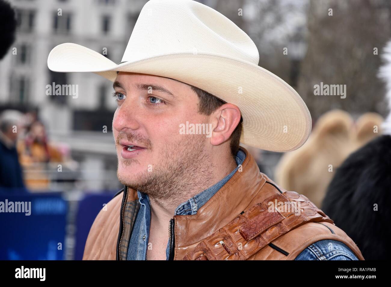 Londra, Regno Unito. 30 Dic, 2018. Kaleb Lee,Londra il primo giorno del nuovo anno Parade Preview,Trafalgar Square,London.UK Credit: Michael melia/Alamy Live News Foto Stock