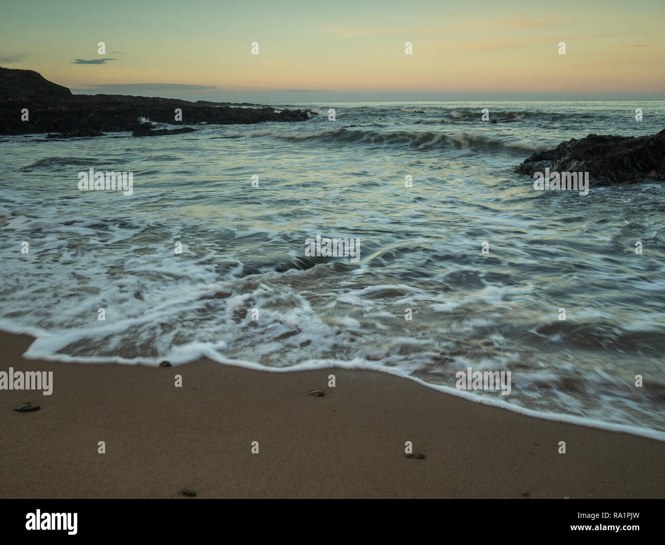Bellissima spiaggia di scena a Croyde bay in North Devon , Inghilterra Foto Stock