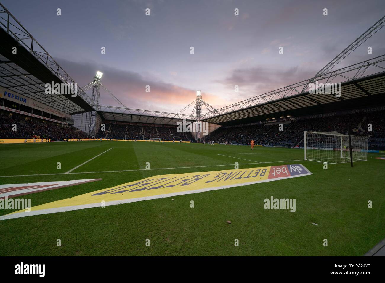 Una vista generale di Deepdale Stadium, casa di Preston North End FC 29 dicembre 2018, Deepdale, Preston, Inghilterra; Sky scommessa campionato, Preston North End vs Aston Villa ; credito: Terry Donnelly/News immagini English Football League immagini sono soggette a licenza DataCo Foto Stock