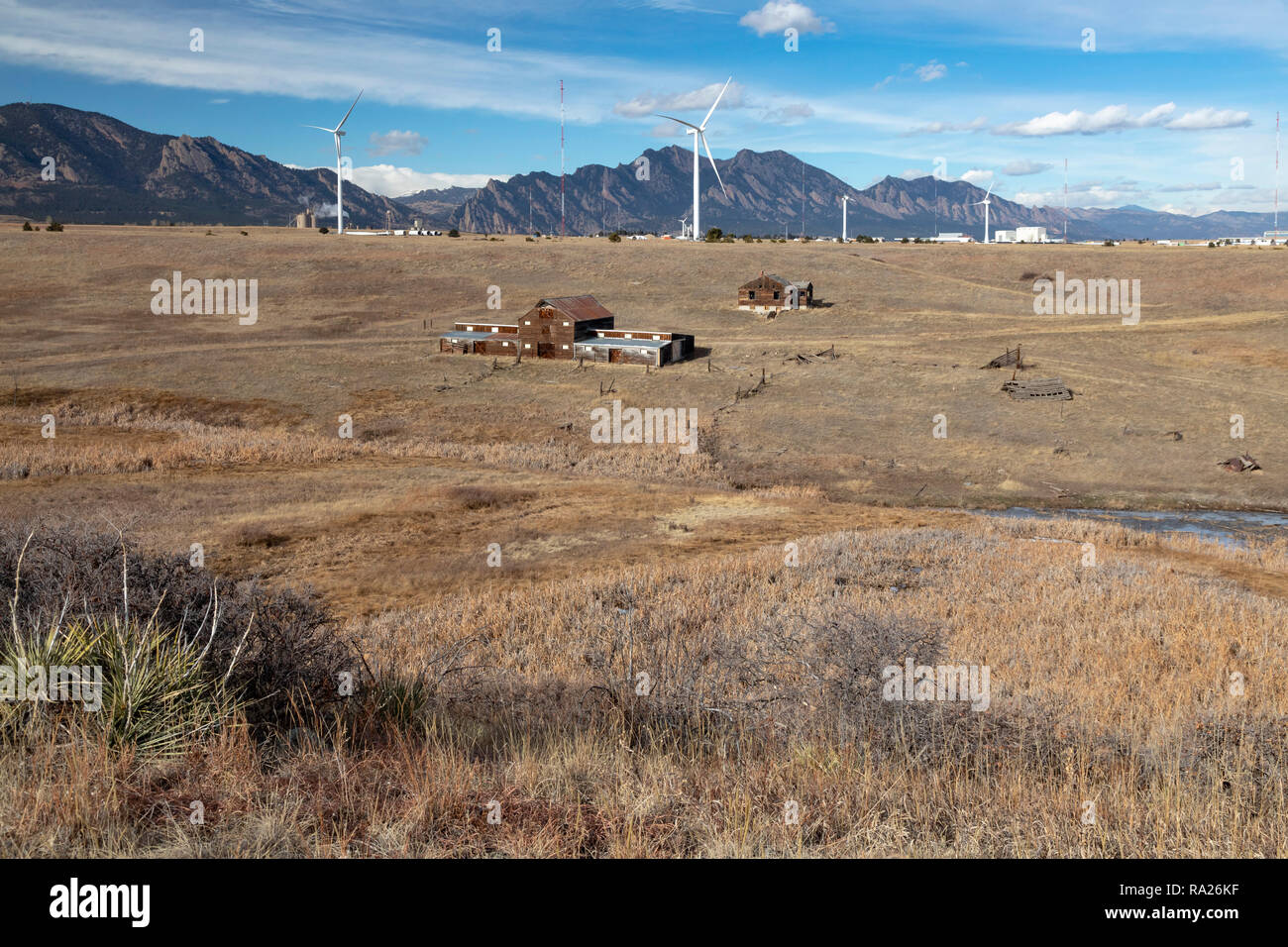 Denver, Colorado - Il Lindsay Ranch nel Rocky Flats National Wildlife Refuge,. Il ranch azionato fino al 1951 quando il governo ha comprato per cons Foto Stock