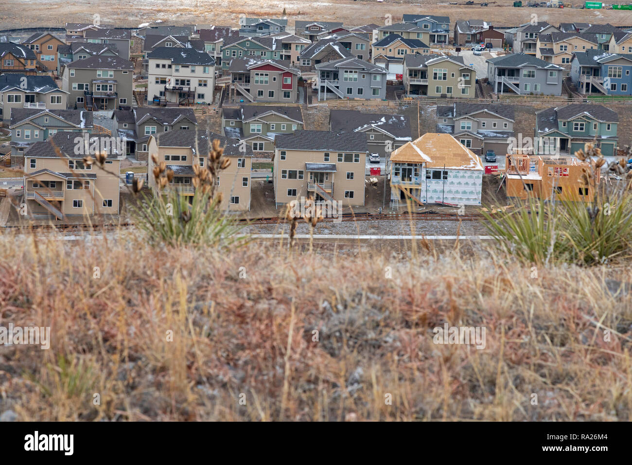 Denver, Colorado - Le candele comunitaria prevista essendo costruito adiacente alla Rocky Flats National Wildlife Refuge,. Il rifugio era precedentemente noto come il Foto Stock