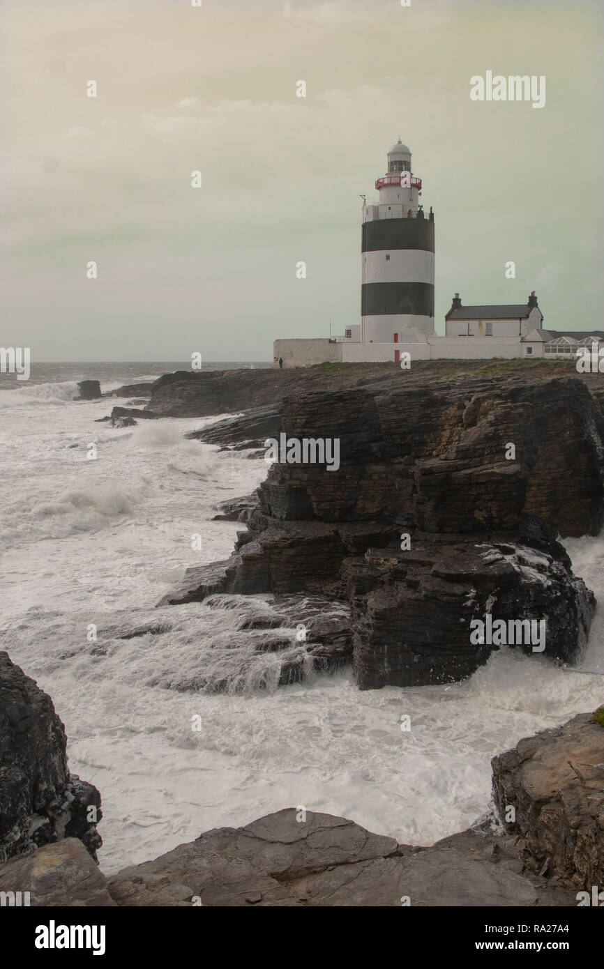 Hook Lighthouse, Wexford, Irlanda Foto Stock