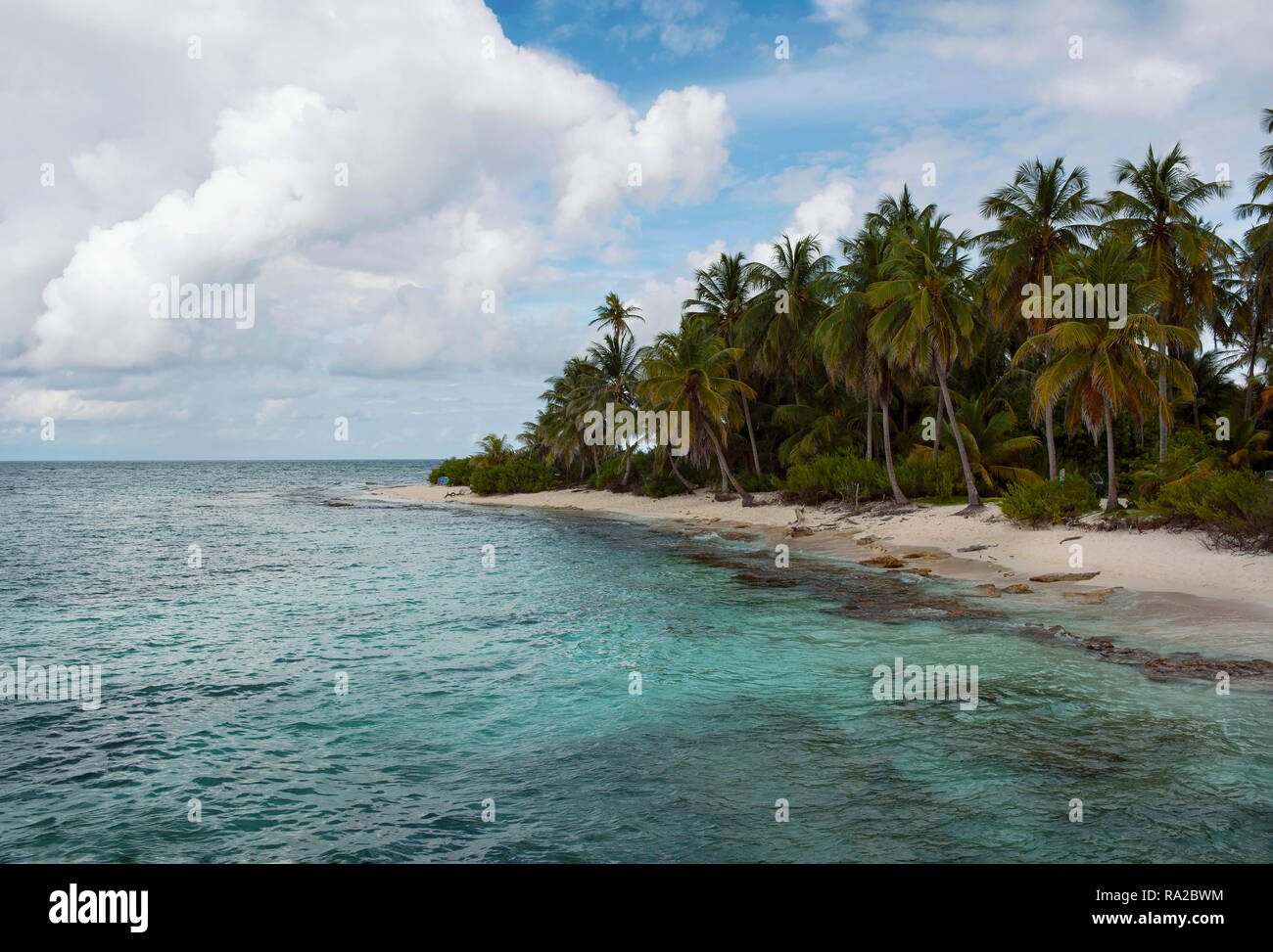 Viaggio tropicale destinazione: Johnny Cay isolotto vicino a San Andrés isola, Colombia. Ott 2018 Foto Stock