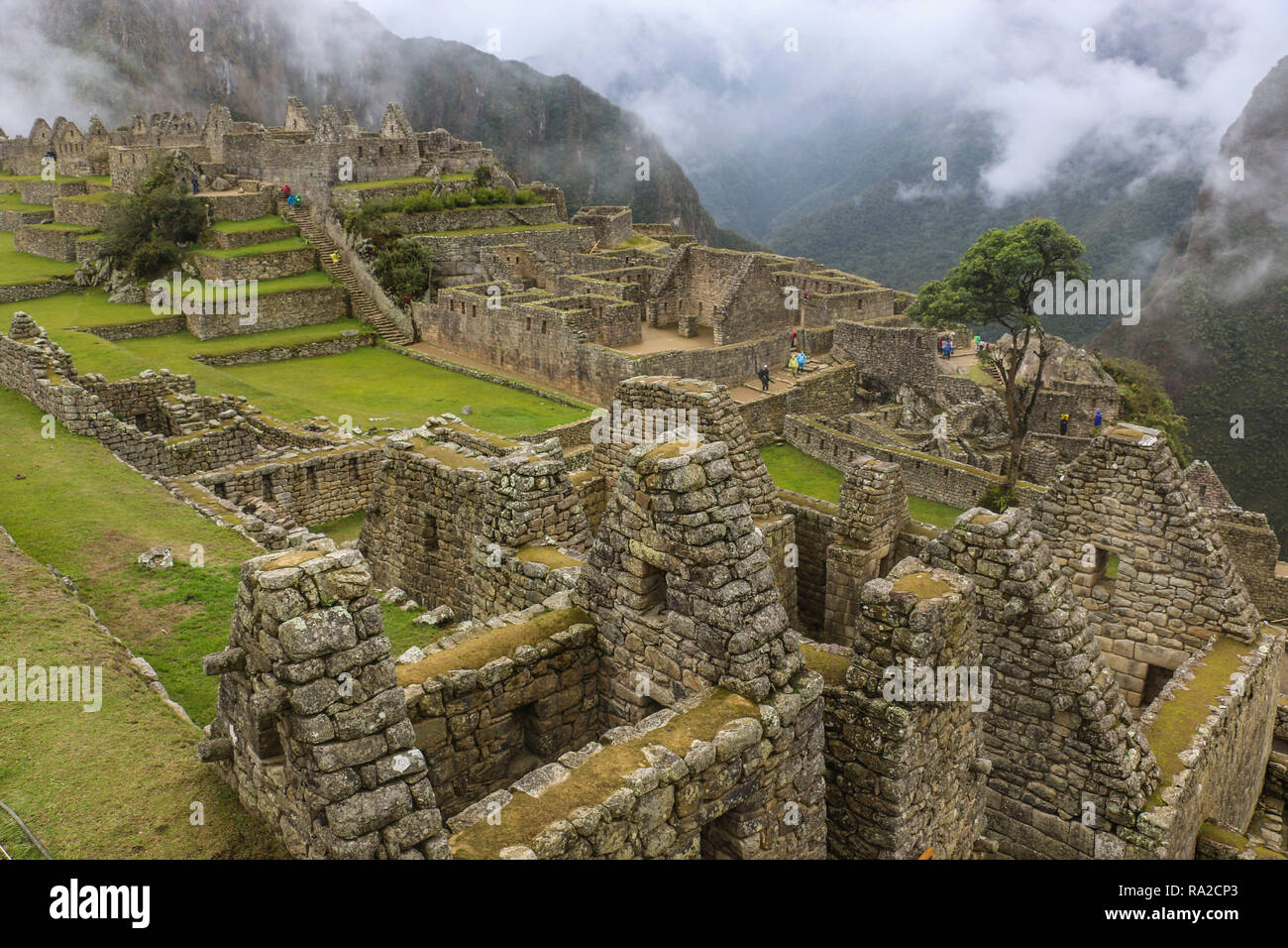 Il Machu Picchu, il Perù, la città perduta degli Incas Foto Stock