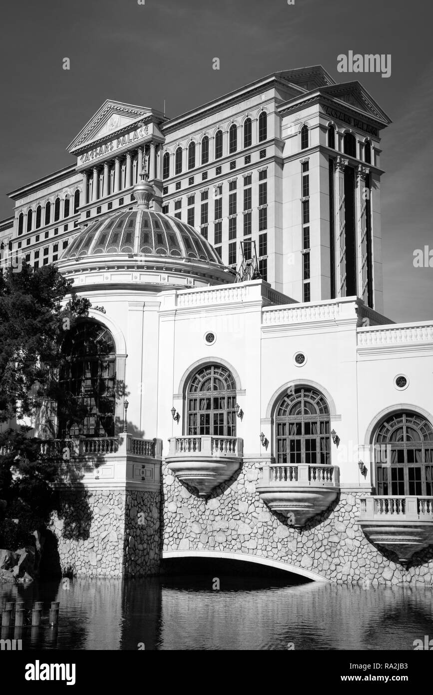 Caesars Palace casinò e hotel con la bellissima dettagli architettonici del Forum Shops mall complesso in Las Vegas, nanovolt Foto Stock