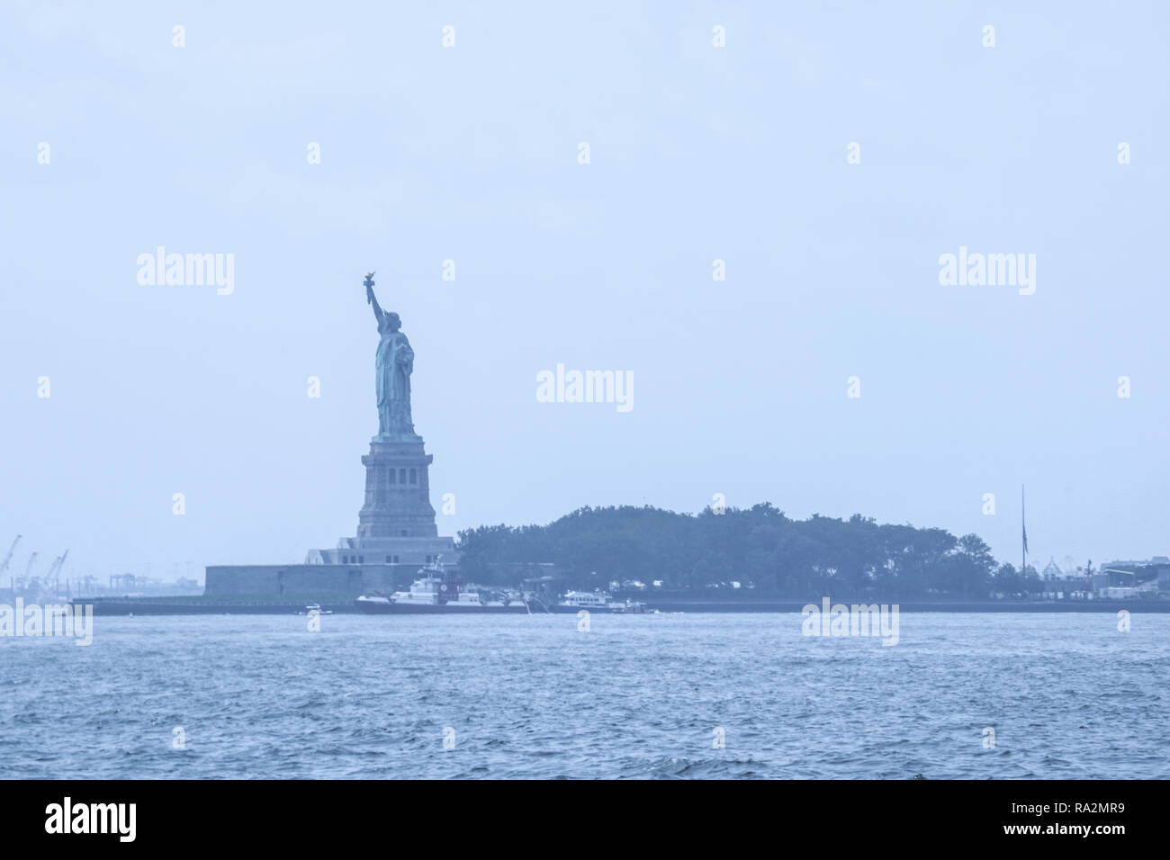 NEW YORK, Stati Uniti d'America - 31 agosto 2018: la Statua della Libertà su Liberty Island. Stati Uniti d'America Foto Stock