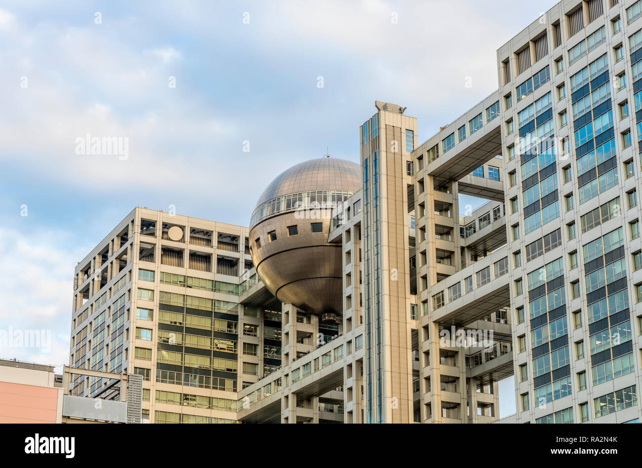 Fuji Television, Fuji TV, sede centrale di Tokyo Odaiba, Minato, Tokyo, Giappone Foto Stock