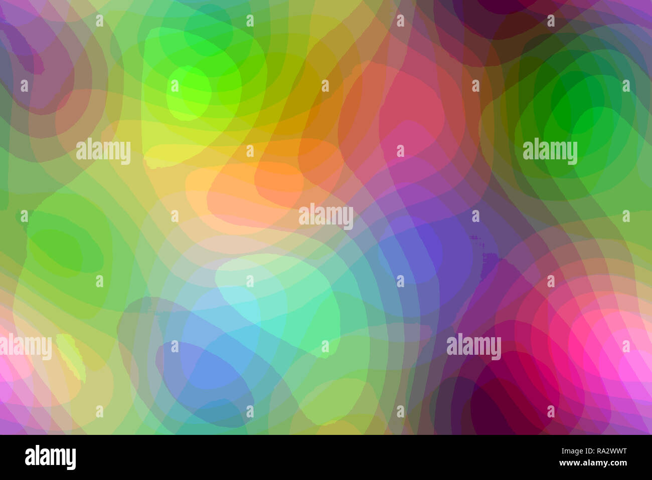 Forme arrotondate e curve di sfondo astratto con forti colori saturi Foto Stock