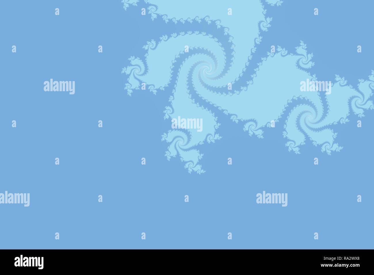 Mandelbrot fractal geometrico astratto sfondo ipnotico con forme e colori blu Foto Stock