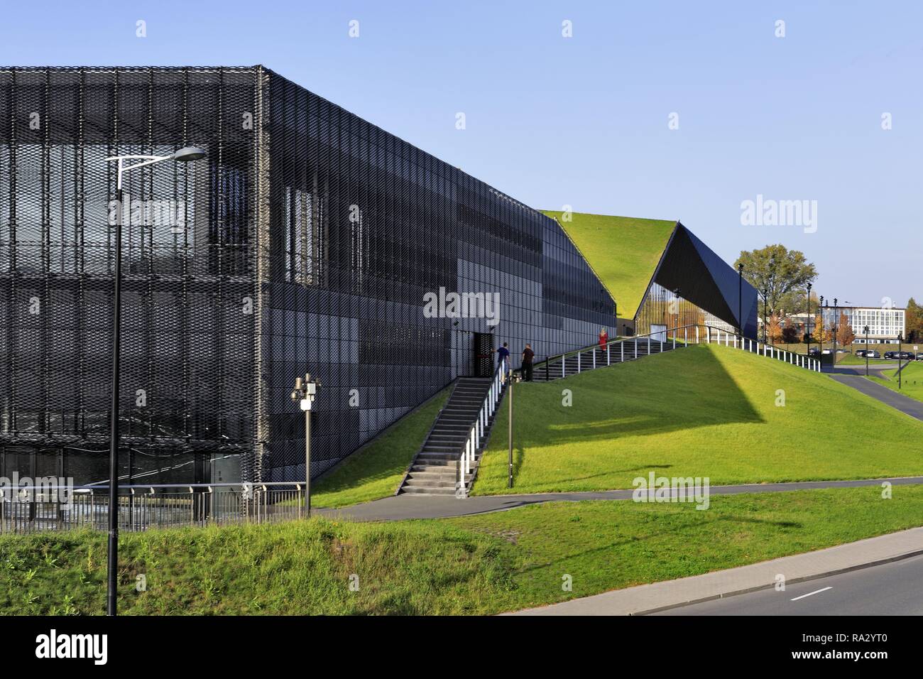 La Polonia , Alta Slesia , Katowice , International Congress Center complesso dalla Slawik e Antall squa Foto Stock