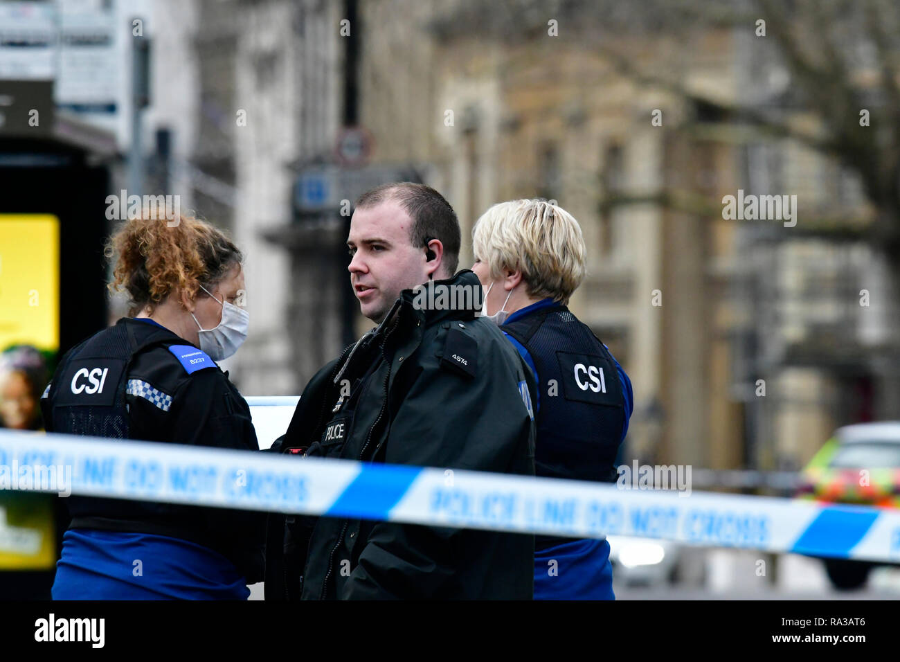 Bristol, Regno Unito. 01 gen 2019. Principali incidenti di polizia nella città di Bristol e una grande area di Broadmead Shopping Centre è stato spillato.it si estende dal parco del castello, Strada del vino, Union Street, Il Pithay e Fairfax Street. Circa 8.15 presto questa mattina un passante ha detto di aver visto ciò che sembrava una sommossa van Parcheggiato fuori del Night club SWX il 1 gennaio 2019. I funzionari di detto un grave incidente ha avuto luogo il Veglione di Capodanno. Credito: Robert Timoney/Alamy Live News Foto Stock