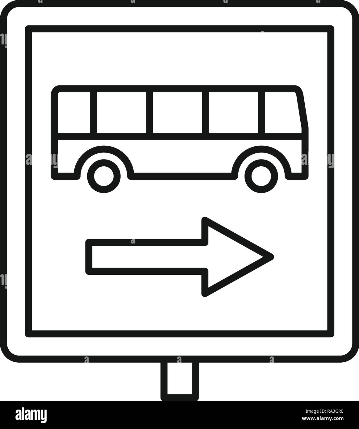Segno fermata bus icona. Segno di contorno fermata icona vettore per il web design isolato su sfondo bianco Immagine e Vettoriale - Alamy