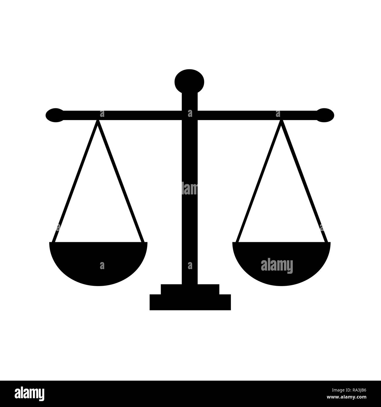 Scale di giustizia icona di simbolo Foto Stock