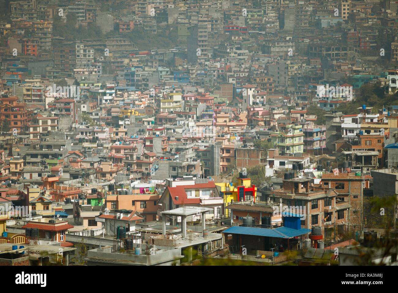 Vista sulla città, Kathmandu, Nepal Foto Stock