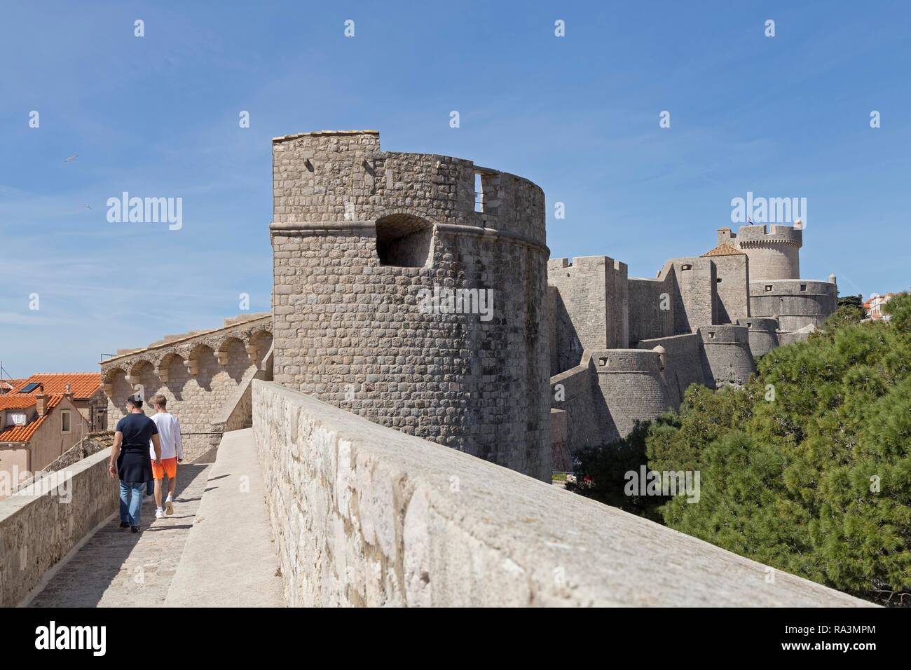 Minceta Fort, mura, città vecchia, Dubrovnik, Croazia Foto Stock