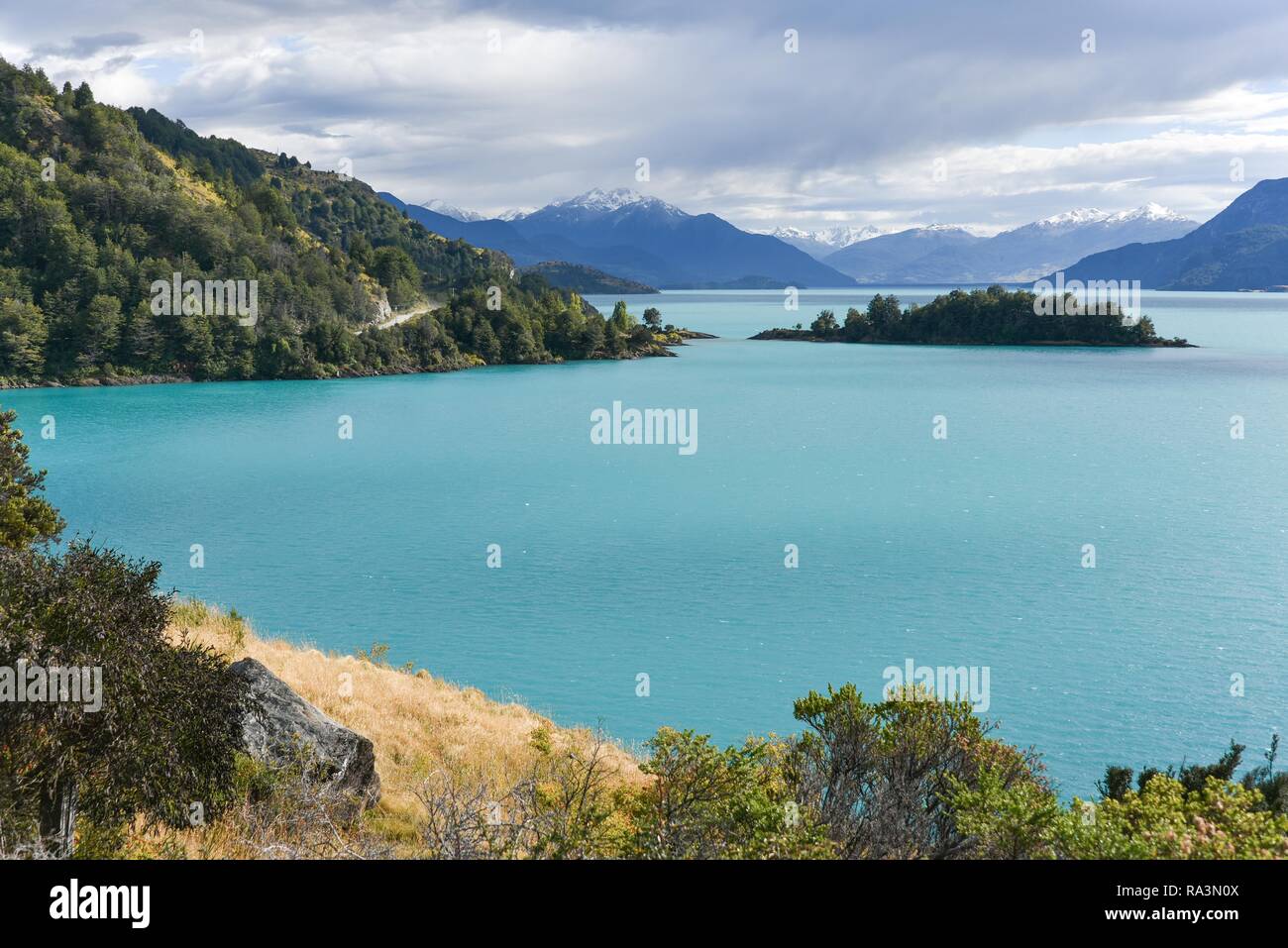 Lago General Carrera, Carretera Austral, Patagonia, Cile Foto Stock