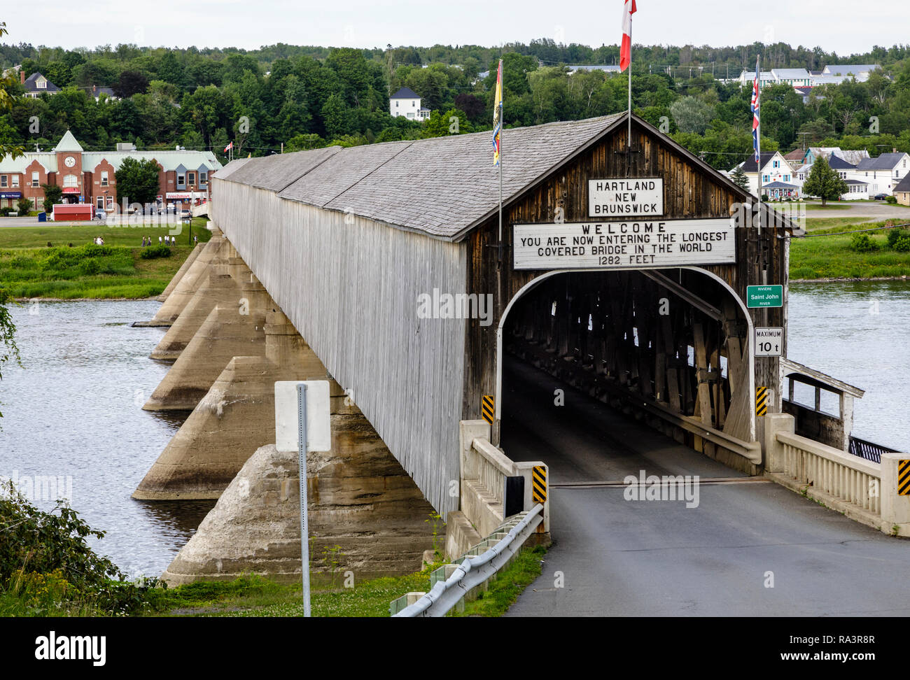 Il più lungo ponte coperto nel mondo in Hartland nuovo Brunswick​, Canada. Foto Stock