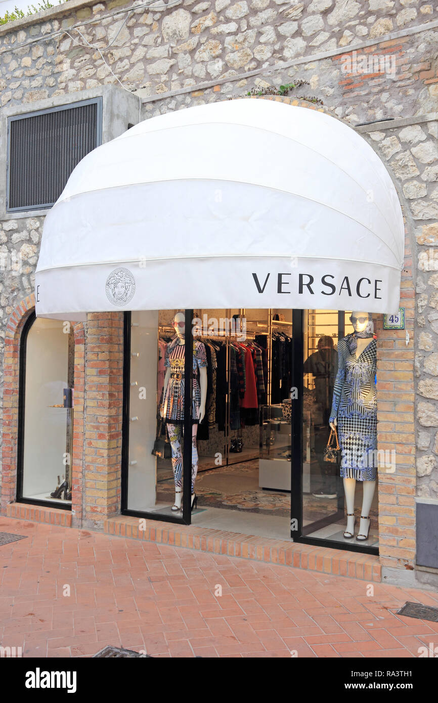 Negozio di Versace, Capri Foto Stock