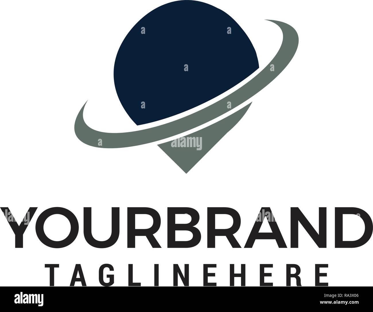 Posizione del pin logo del modello di progettazione Illustrazione Vettoriale