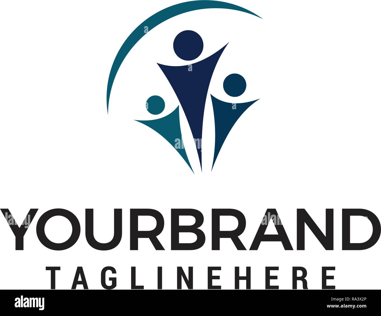 Persone di famiglia logo, famiglia astratto modello icona design Illustrazione Vettoriale