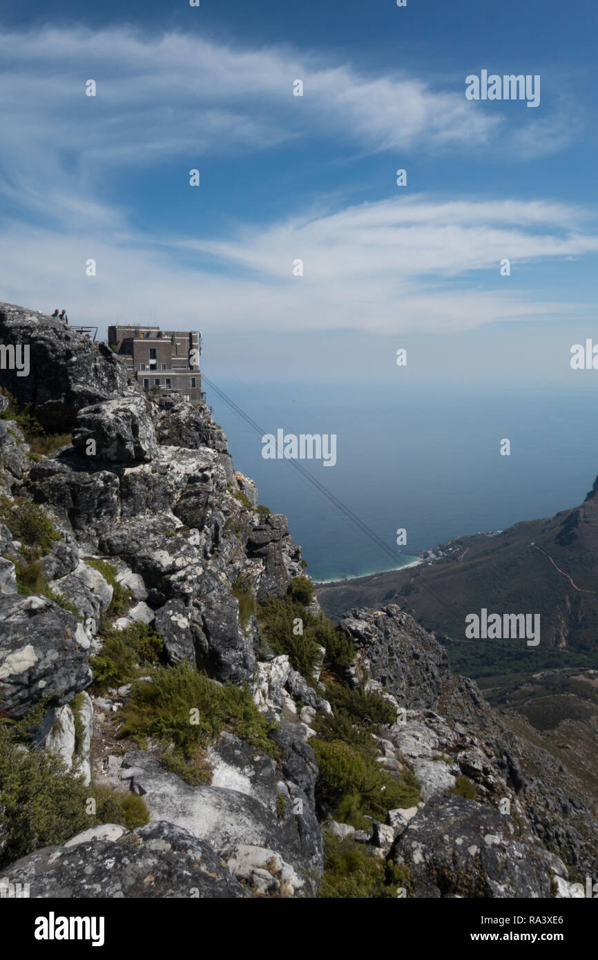Vista dal Table Mountain e Cape Town, Sud Africa Foto Stock